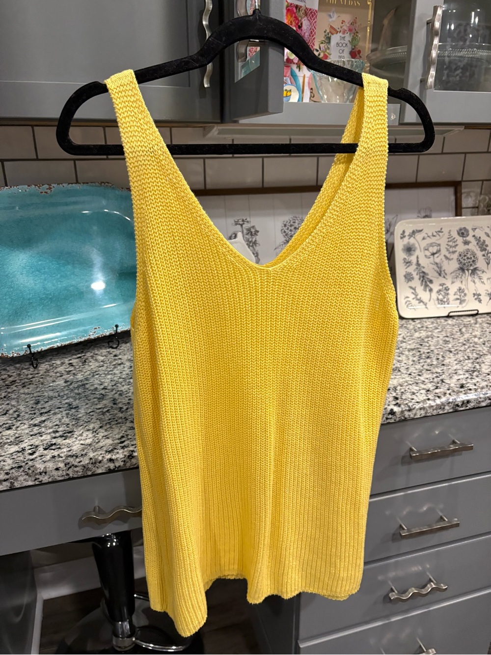 Yellow Knit Tank Top - Classic Summer Women Top
